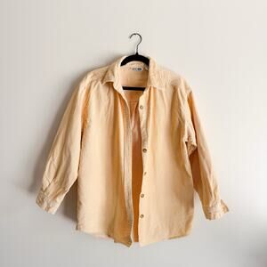 Vintage Paul Harris Design Butter Yellow Corduroy Button Up Top - Small